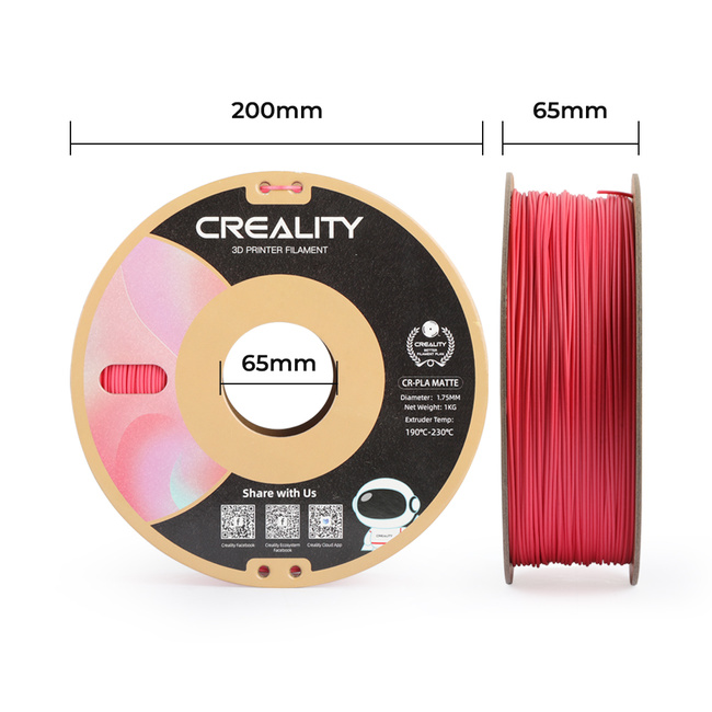 FILAMENT CREALITY CR-PLA MATTE CZERWONY RED MAT 1KG 1,75mm