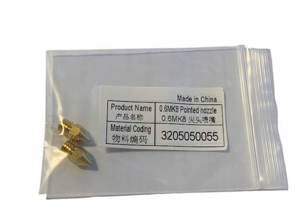 2X Sztuki Oryginalne Dysze Creality 0.6 M6 1,75mm