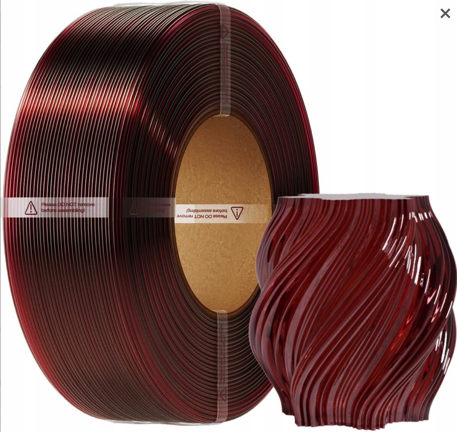 Creality Filament CR-PETG Transparent Red Wine Czerwony Przezroczysty Refill 1kg