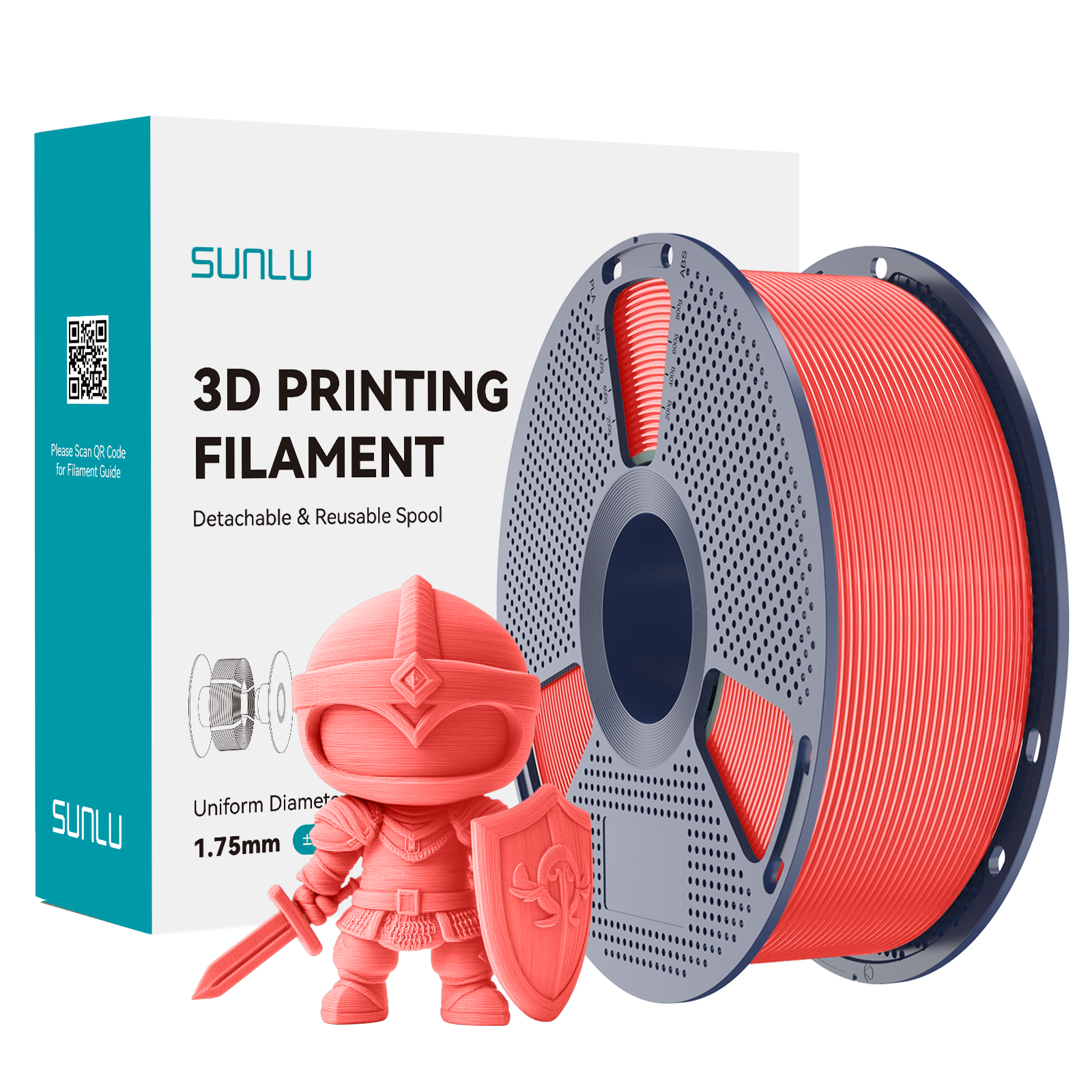 Filament SUNLU PLA+ Cherry Red Czerwony Wiśniowy 1kg 1,75mm