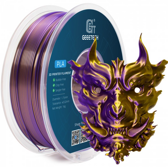 FILAMENT GEEETECH PLA SILK DUAL GOLD PURPLE ZŁOTO-FIOLETOWY 1,75mm 1KG