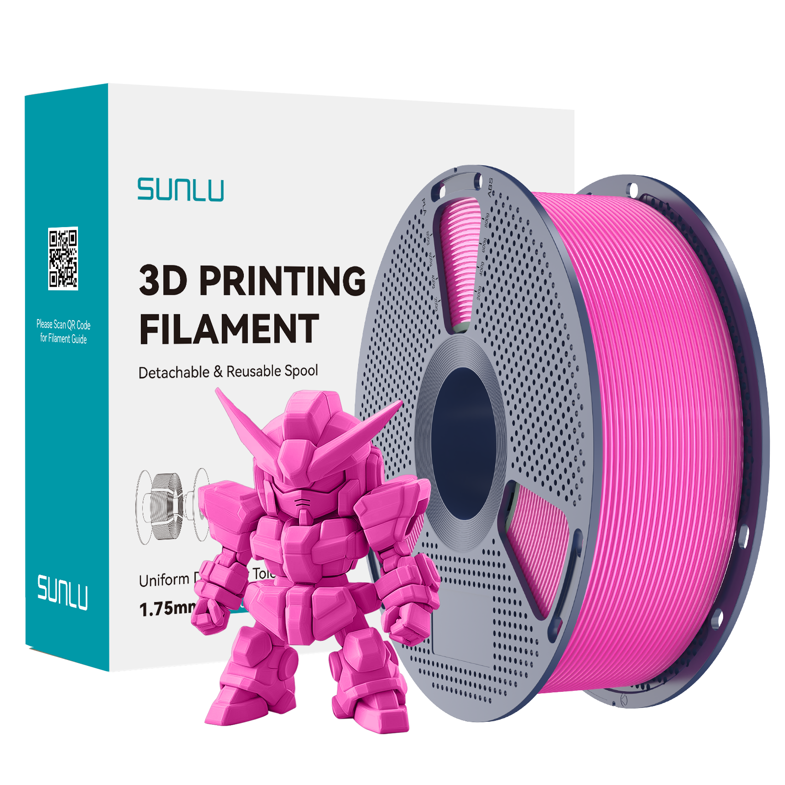 Filament SUNLU Pla+2.0 Magenta Różowy 1kg 1,75mm