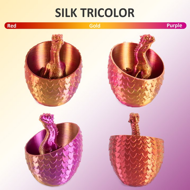 Filament Geeetech Tricolor Silk PLA Red Gold Purple Trójbarwny 1kg 1,75mm