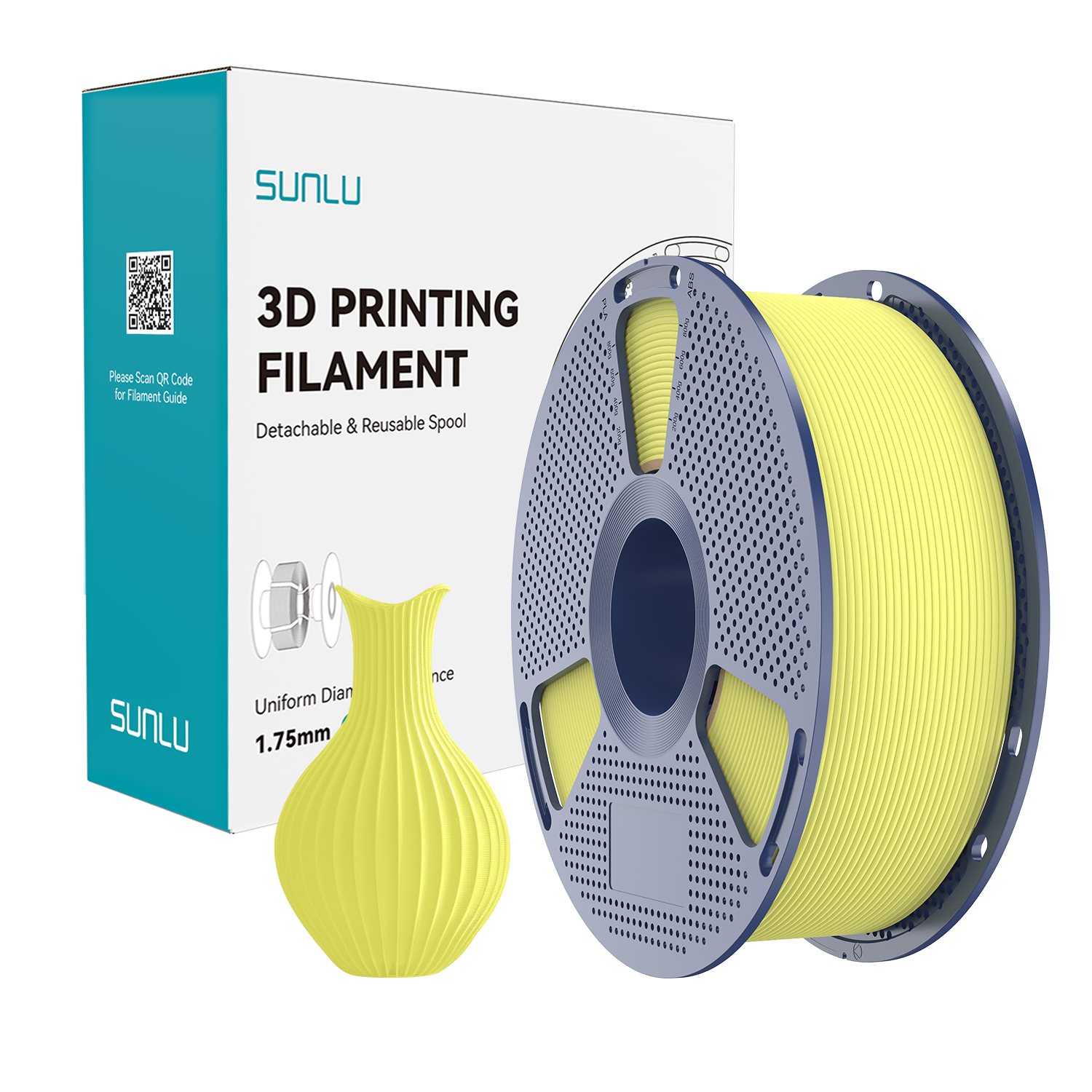 Filament SUNLU PLA Classic Lemon Yellow Żółty Cytrynowy 1kg 1,75mm