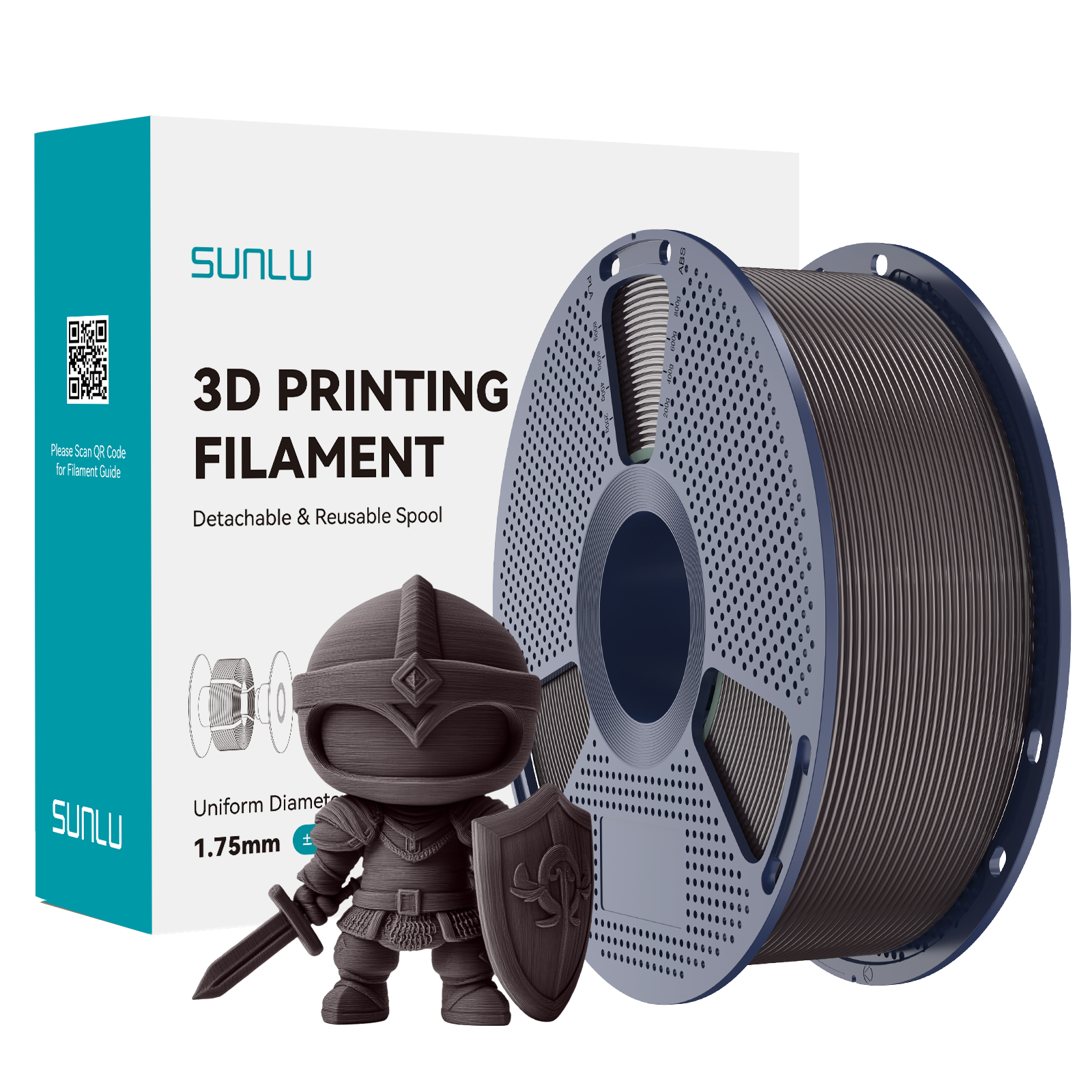 Filament SUNLU PLA+ Roasted Chestnut Kasztanowy 1kg 1,75mm