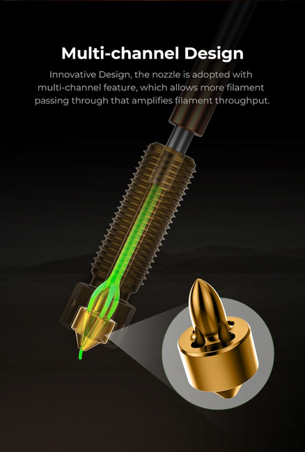 Dysza Creality E3D High Flow Unicorn 0,4 mm mosiężna – do K1/K1C/K1 SE/K1 Max/Ender-3 V3/V3 Plus