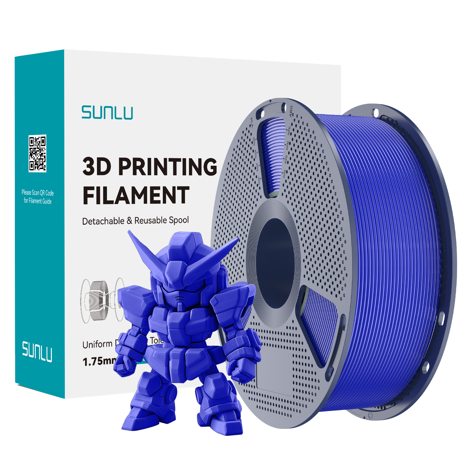 Filament SUNLU Pla+2.0 Klein Blue Niebieski 1kg 1,75mm