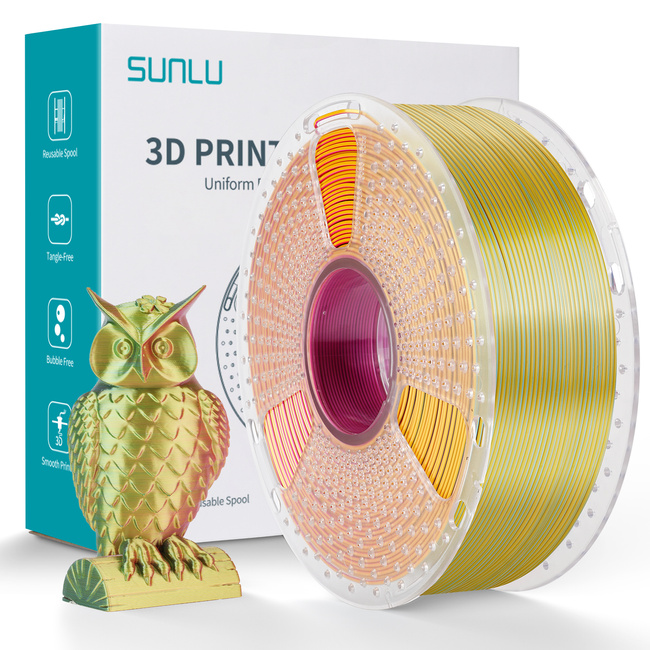 Sunlu PLA+ SILK TRICOLOR RED YELLOW GREEN CZERWONY ŻÓŁTY ZIELONY 1kg