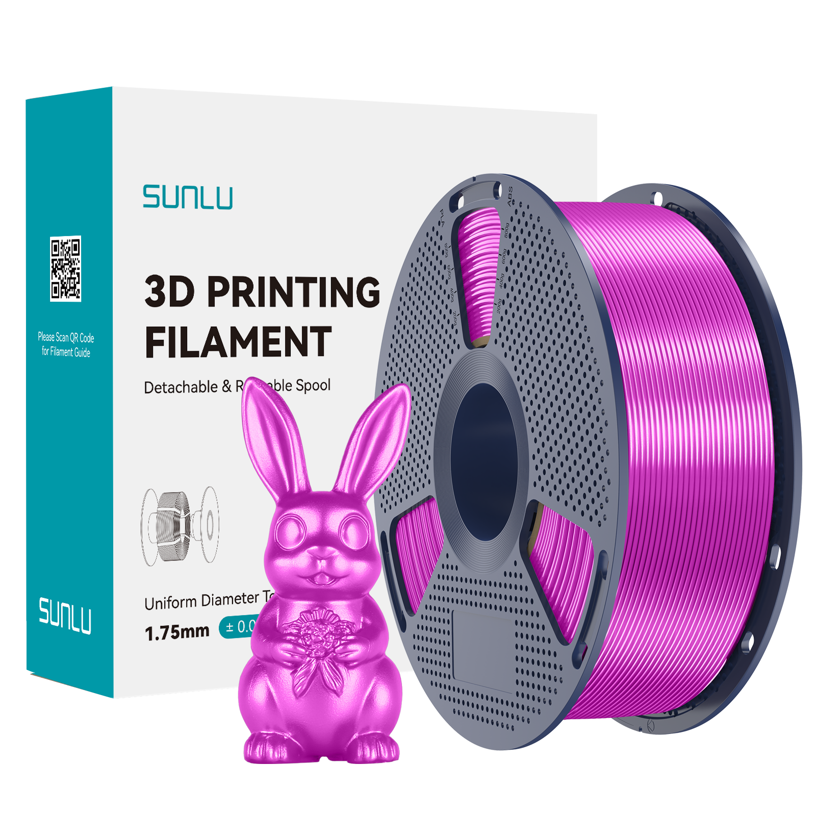 Filament SUNLU Silk PLA+ Purple Fioletowy 1kg 1,75mm