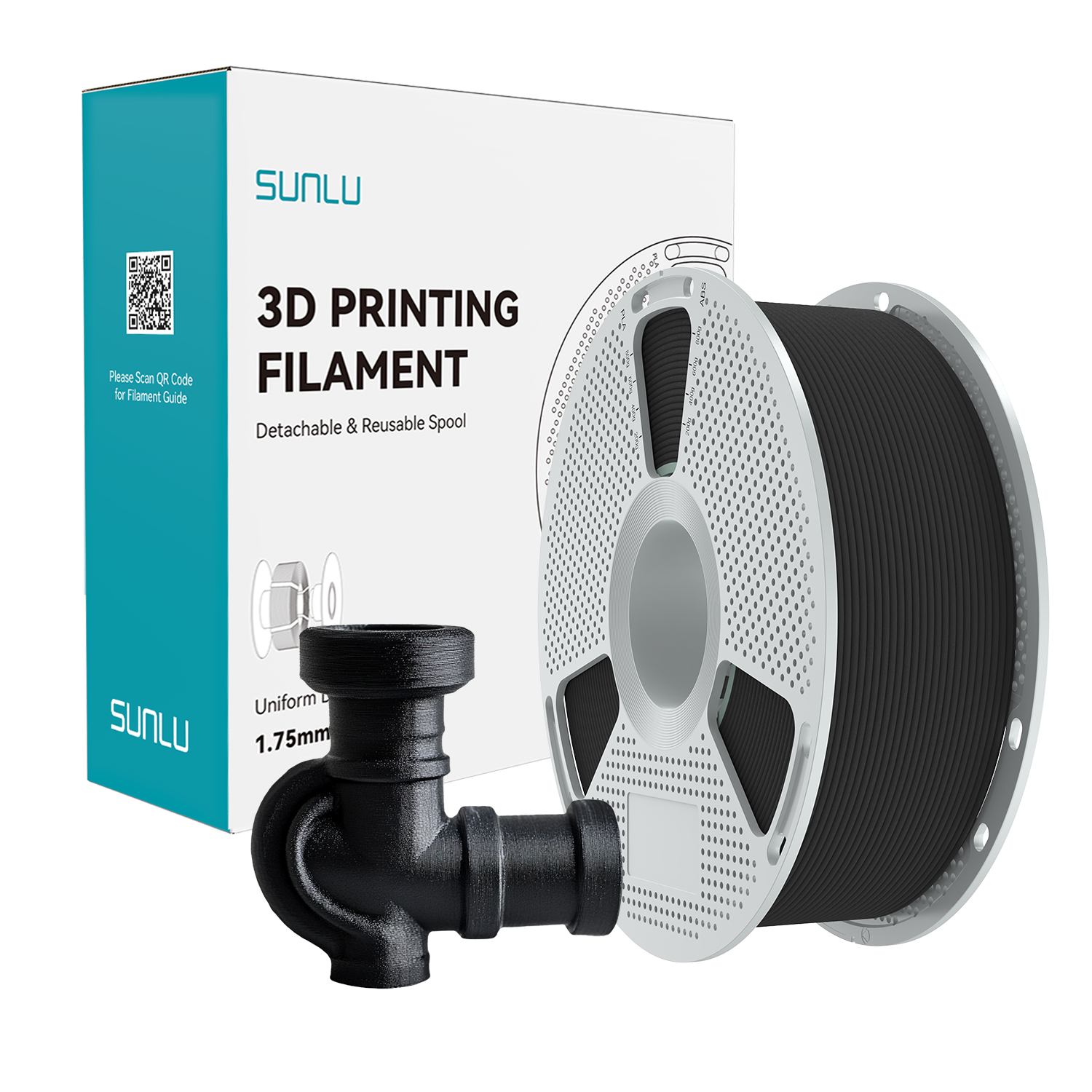 Filament SUNLU PA6-CF Black Czarny NYLON-6 Z Włóknem Węglowym 1kg 1,75mm