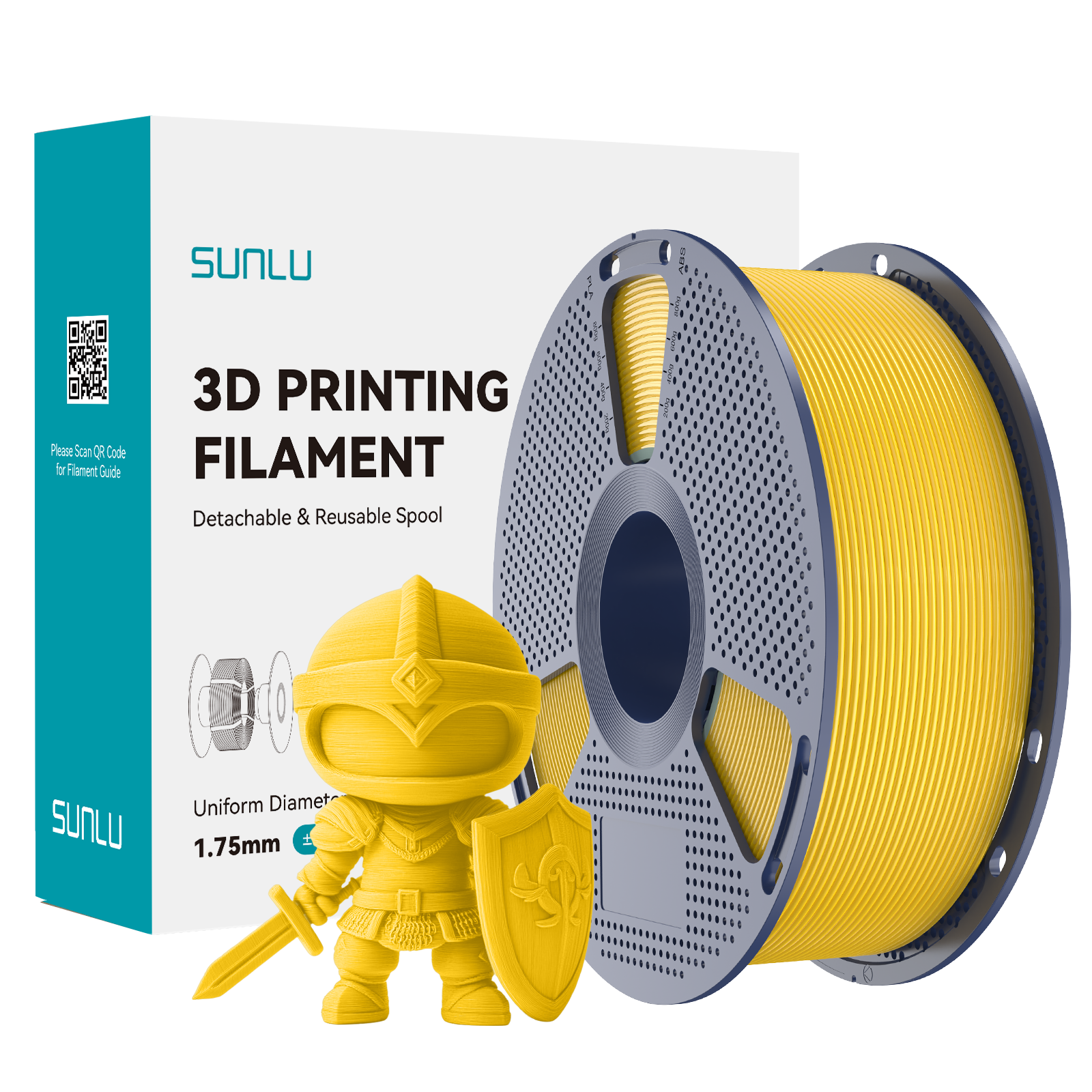 Filament SUNLU PLA+ Vivid Yellow Żółty Jaskrawy 1kg 1,75mm