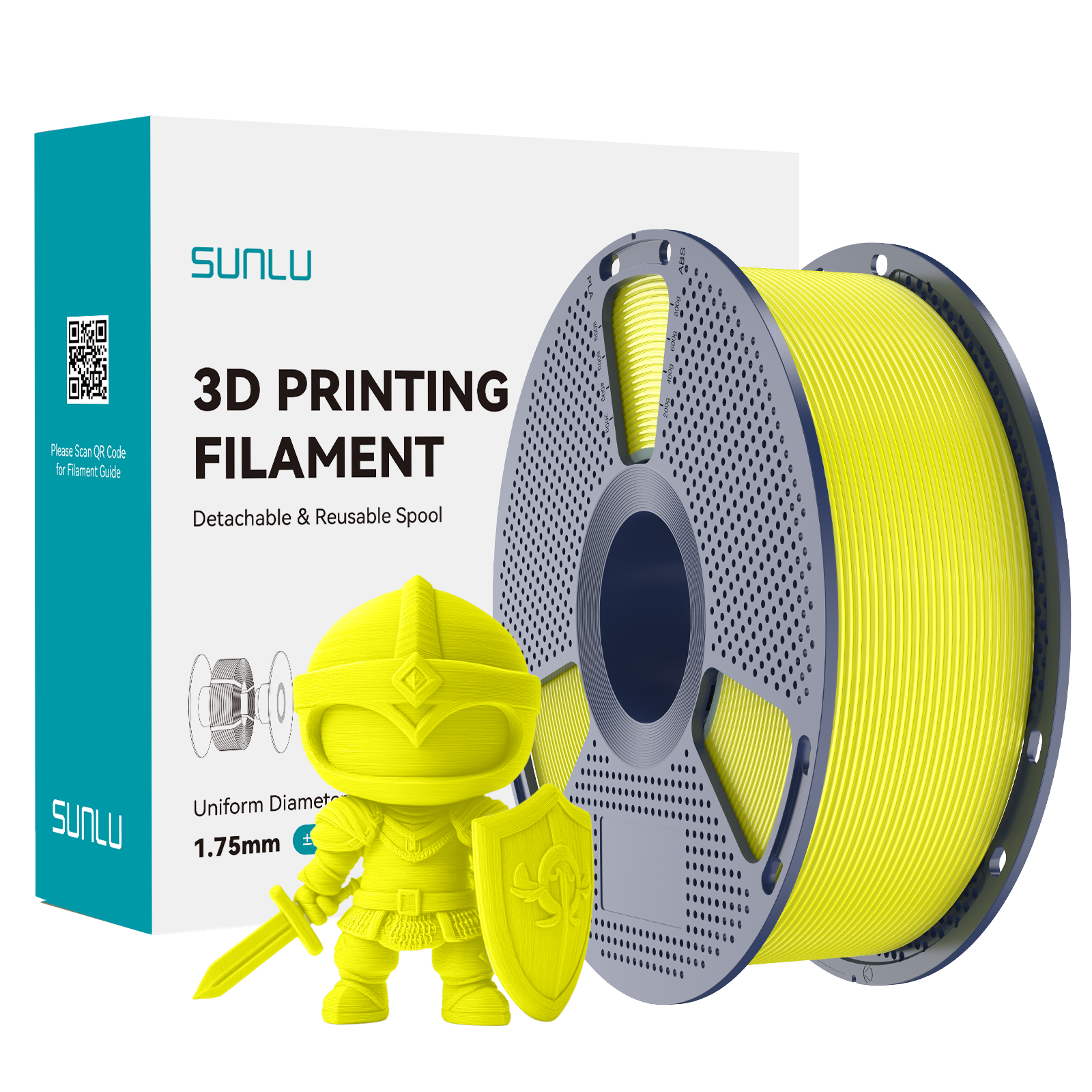 Filament SUNLU PLA+ Yellow Żółty 250g 1,75mm