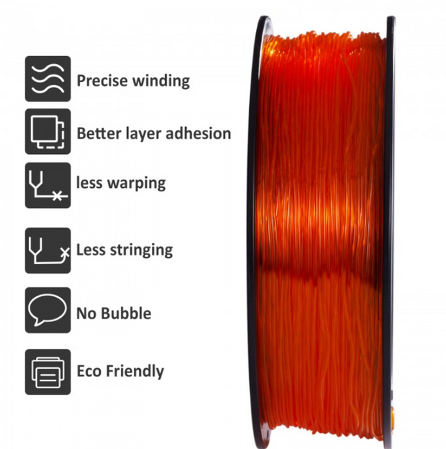 FILAMENT GEEETECH TPU ORANGE TRANSPARENTNY POMARAŃCZOWY 1,75mm 1KG