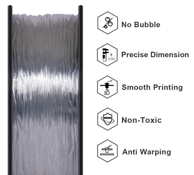 FILAMENT GEEETECH TPU TRANSPARENTNY 1,75mm 1KG