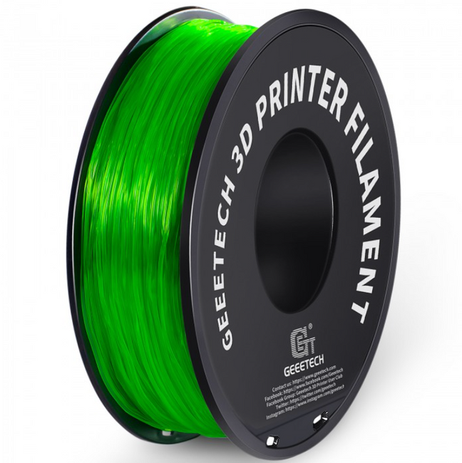 FILAMENT GEEETECH TPU GREEN TRANSPARENTNY ZIELONY 1,75mm 1KG