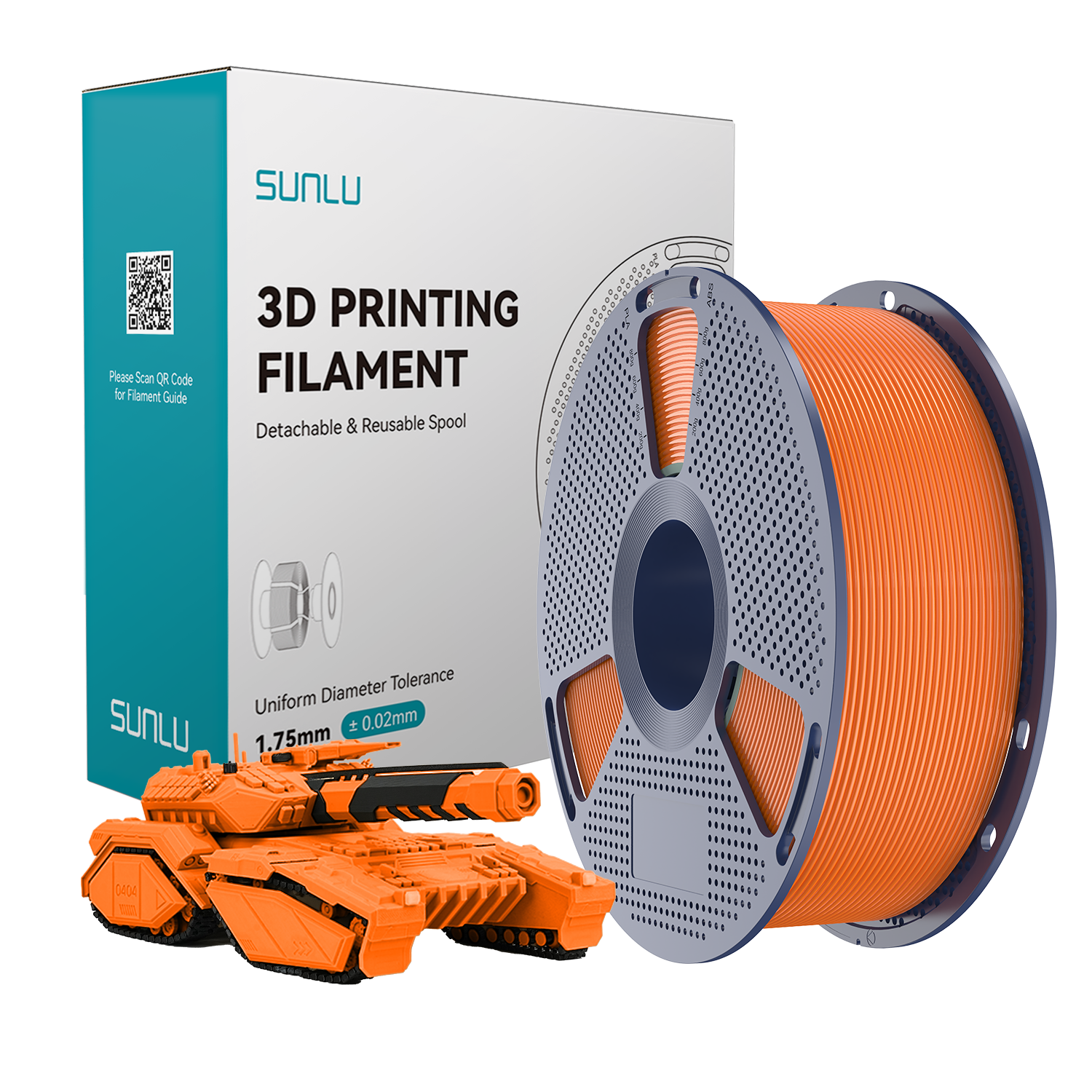 Filament SUNLU PLA Sunny Orange Pomarańczowy Słoneczny 1kg 1,75mm