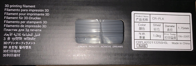 CREALITY SREBRNY FILAMENT 1Kg CR-PLA