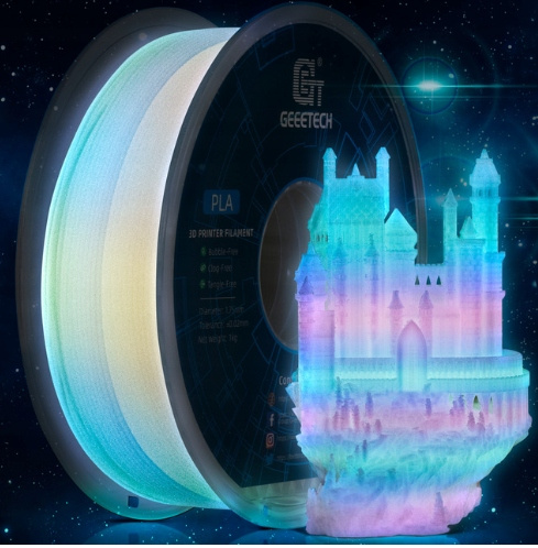 FILAMENT GEEETECH RAINBOW ŚWIECĄCY TĘCZOWY PLA 1kg