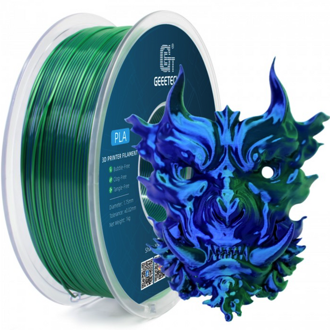 Filament Geeetech Dual Color Silk PLA Blue Green Niebieski Zielony 1kg 1,75mm