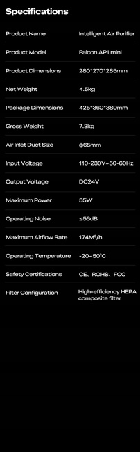 Creality Falcon AP1 Mini – oczyszczacz powietrza i odciąg oparów 174 m³/h