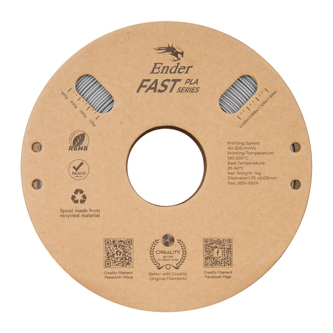 Filament Creality Ender Fast PLA Silver Srebrny 1kg 1,75mm