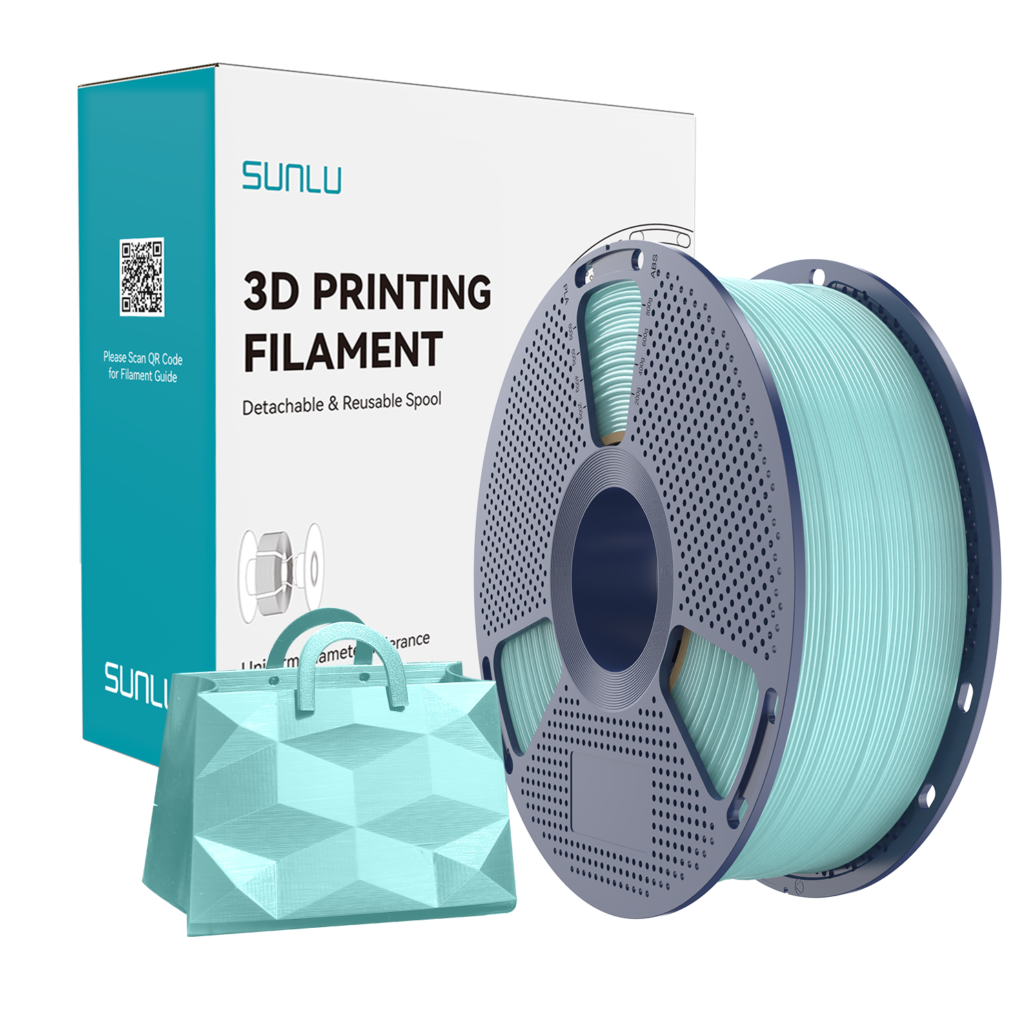 Filament SUNLU Silk TPU 98A Light Blue Niebieski Jasny 1kg 1,75mm