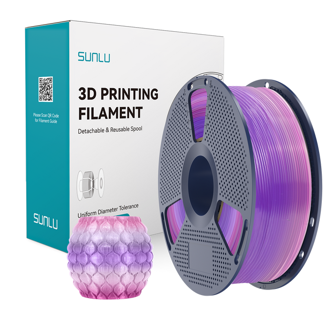 FILAMENT SUNLU PLA TRANSPARENT TĘCZA 03 RAINBOW 03 1KG