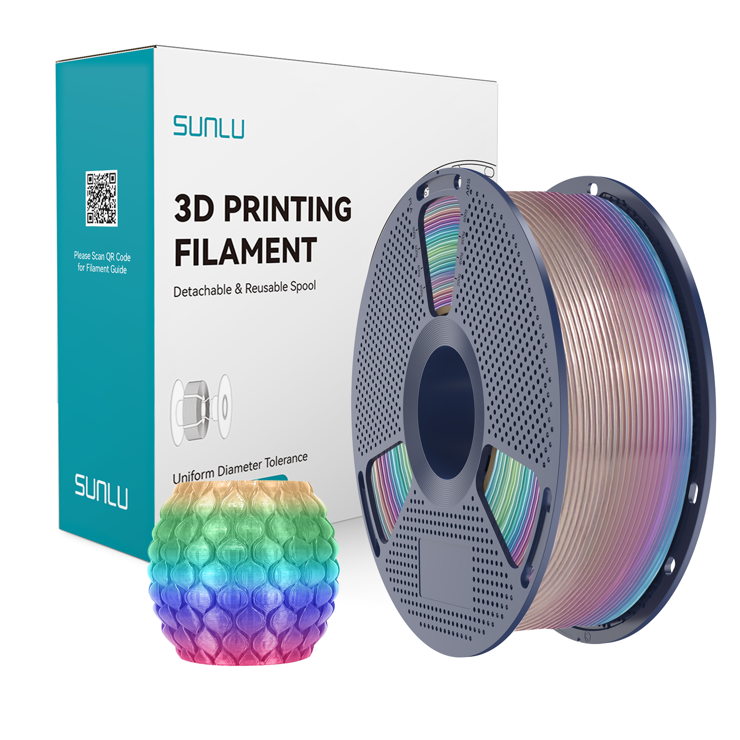 Filament SUNLU PLA Transparent Rainbow 04 Tęcza 04 1kg 1,75mm