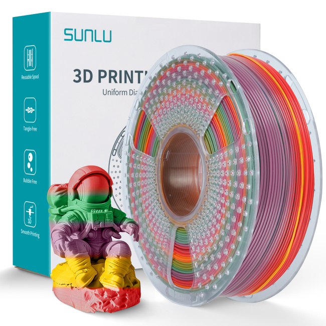 FILAMENT SUNLU RAINBOW TĘCZOWY PLA 1kg