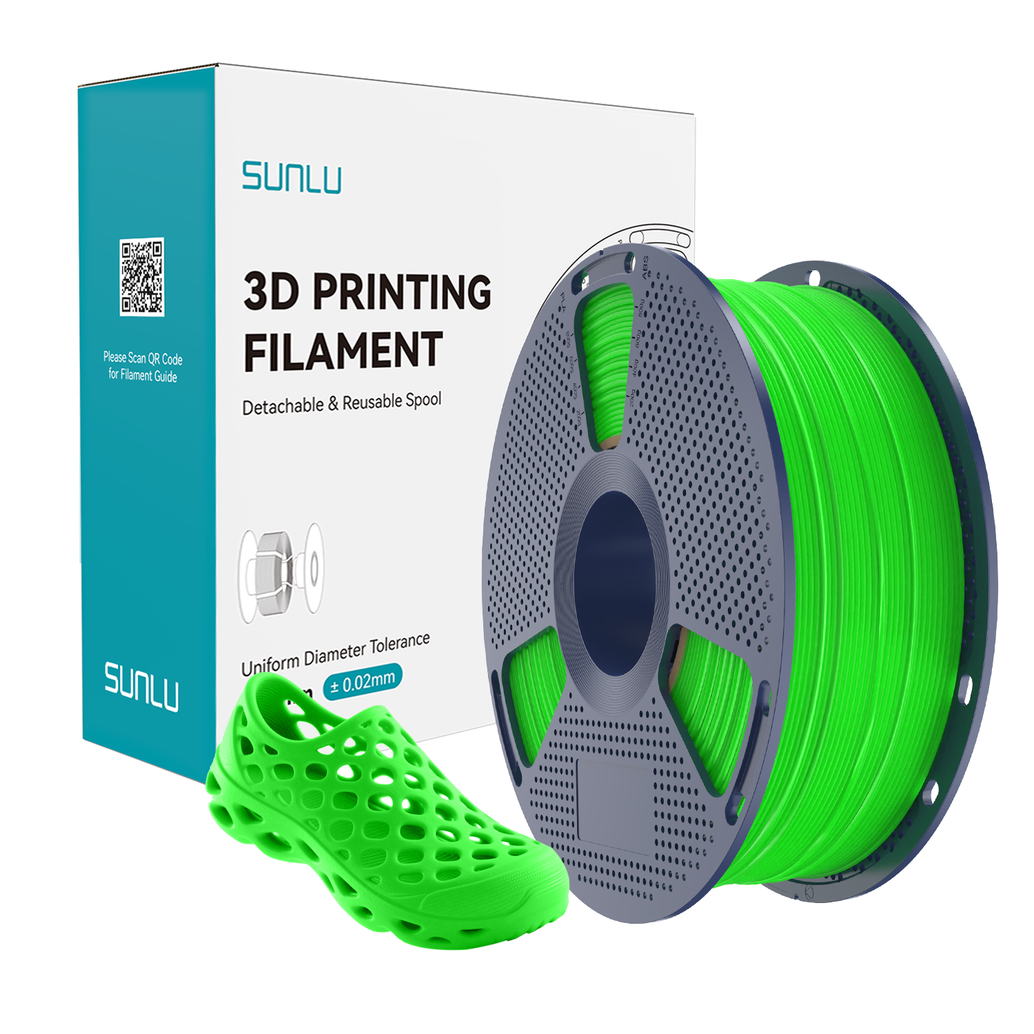 Filament SUNLU TPU 95A Green Zielony 1kg 1,75mm
