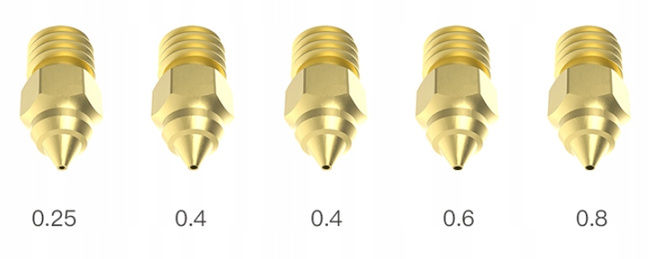 DYSZE ZE STOPU MIEDZI CREALITY M6 1,75mm 5szt