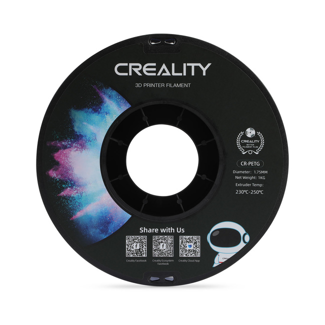 ORYGINALNY FILAMENT CREALITY CR-PETG TRANSPARENTNY PRZEZROCZYSTY 1KG 1,75mm