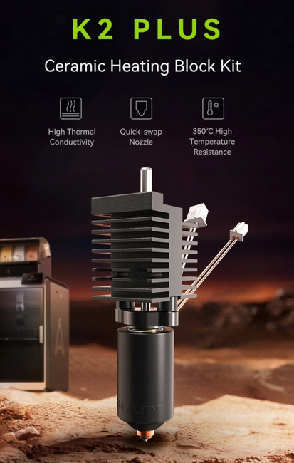 Creality Ceramic Hotend K2 Plus – Blok grzewczy do drukarek 3D (K2 Plus/Combo)