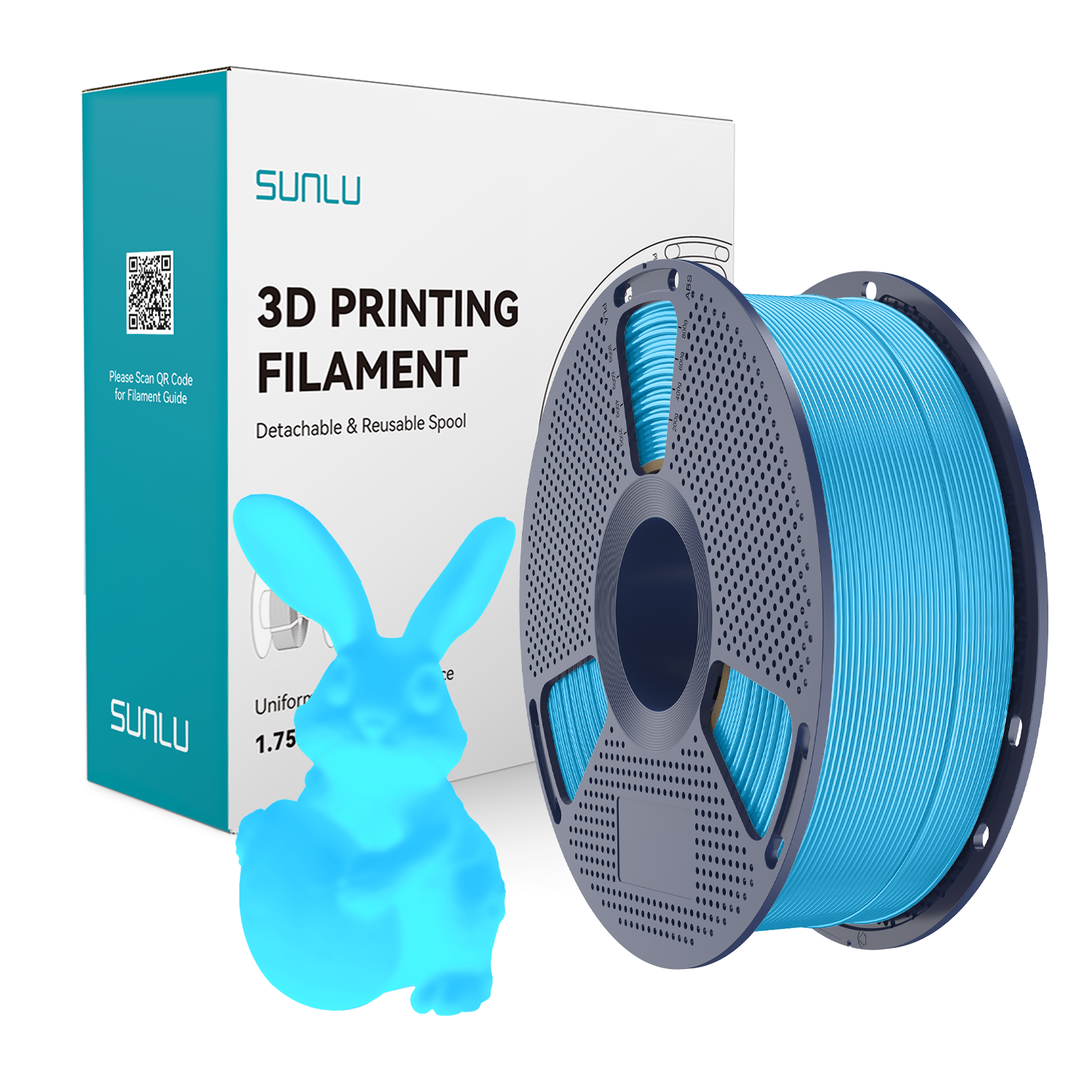 Filament SUNLU PETG Glow In The Dark Blue Niebieski 1kg 1,75mm
