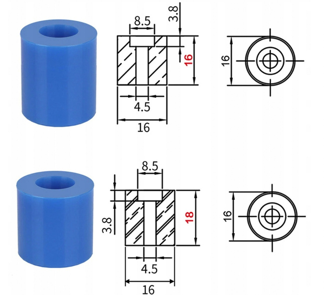 PODKŁADKA SPRĘŻYNA SILIKONOWA HOTBED CREALITY 4SZT