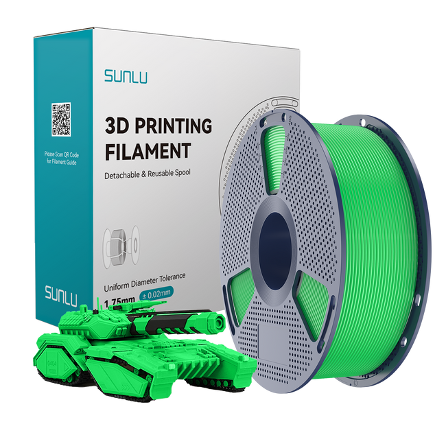 Filament SUNLU PLA Green Zielony 1kg 1,75mm