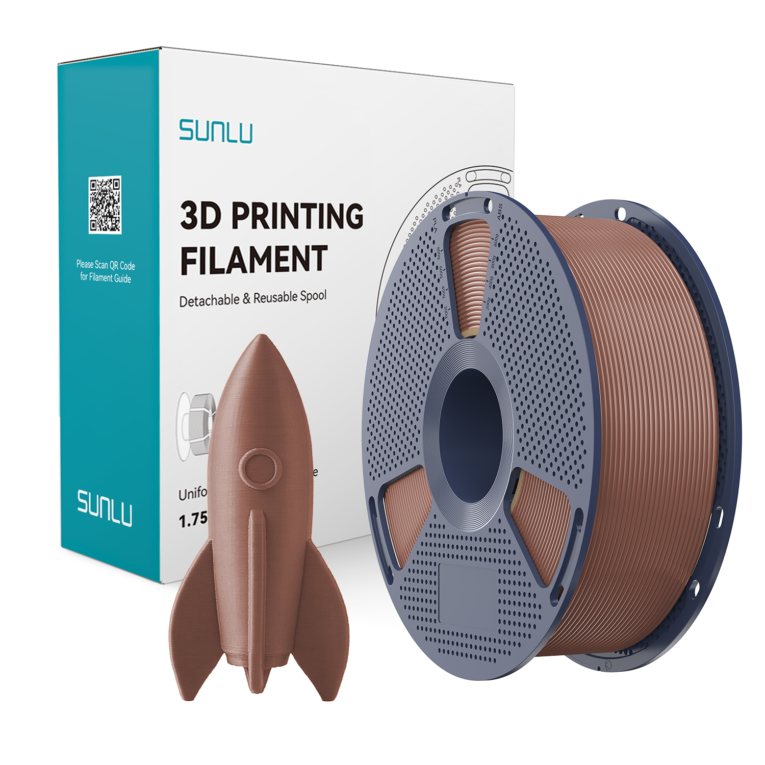 Filament SUNLU High Speed PLA Mocha Mousse Brązowy 1kg 1,75mm