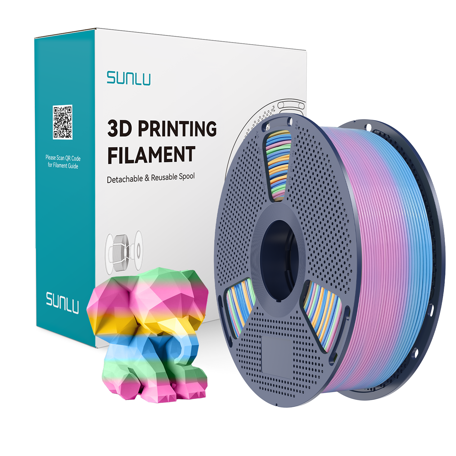 Filament SUNLU PLA Rainbow 04 Tęcza 04 1kg 1,75mm