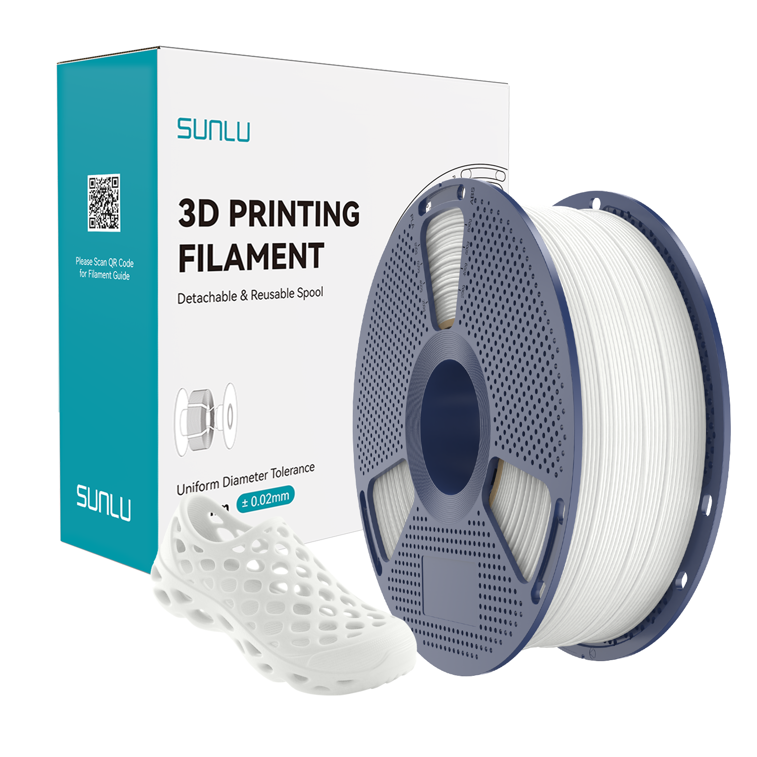 Filament SUNLU TPU 95A White Biały 1kg 1,75mm