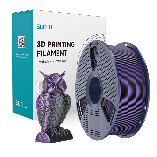 FILAMENT SUNLU SILK PLA+ DUAL COLOR CZARNY FIOLETOWY BLACK PURPLE 250G