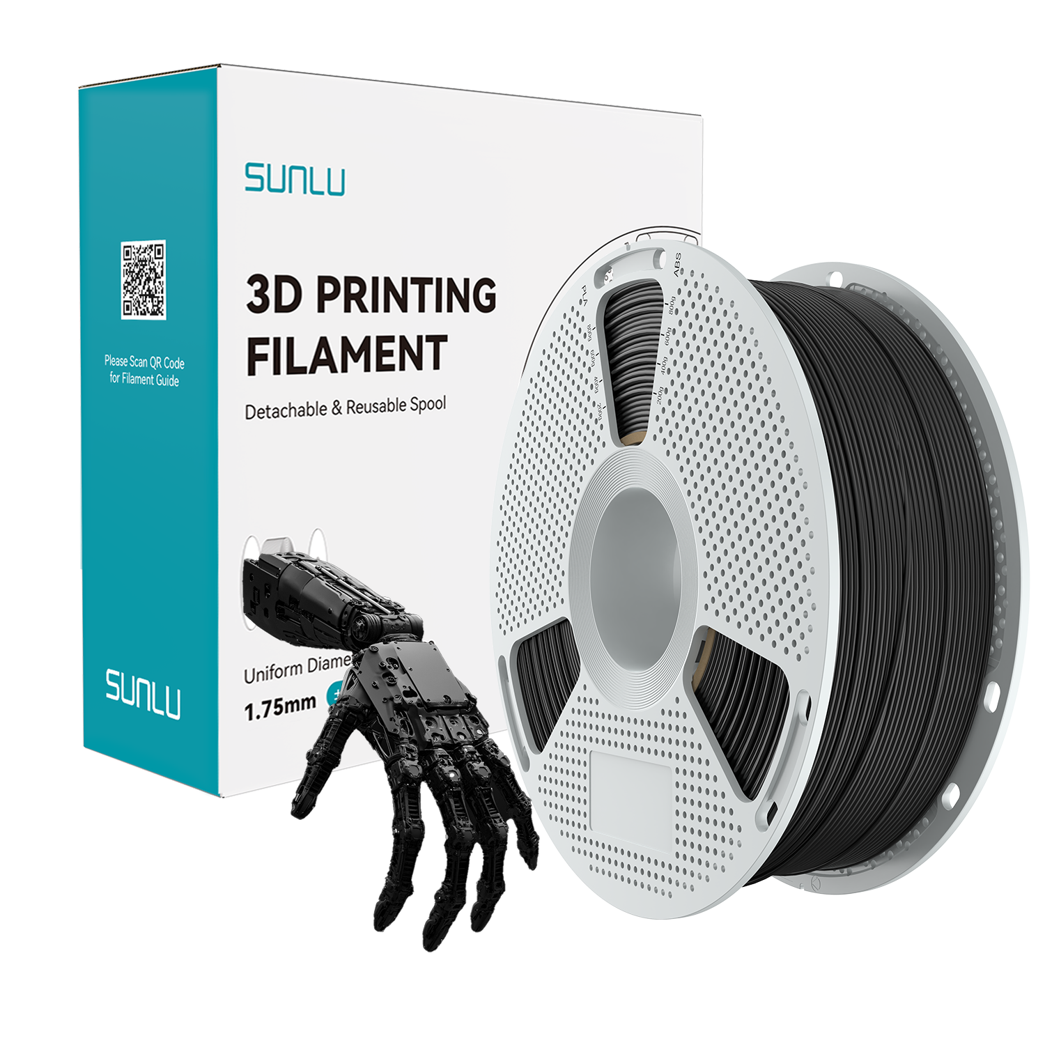Filament SUNLU Easy PA Black Czarny 1kg 1,75mm