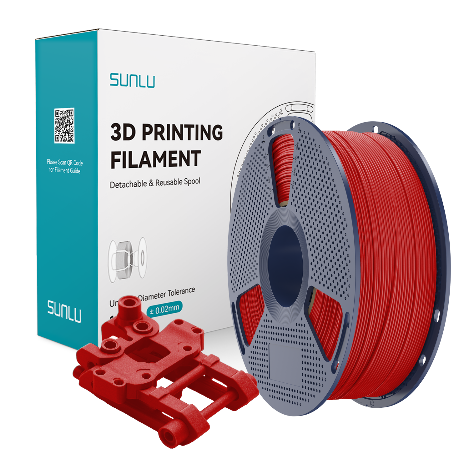 Filament SUNLU ABS Red Czerwony 1kg 1,75mm