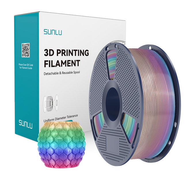 FILAMENT SUNLU PLA TRANSPARENT TĘCZA 04 RAINBOW 04 1KG