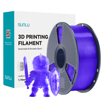 Filament SUNLU PLA+ Transparent Purple Fioletowy Transparentny 1kg 1,75mm