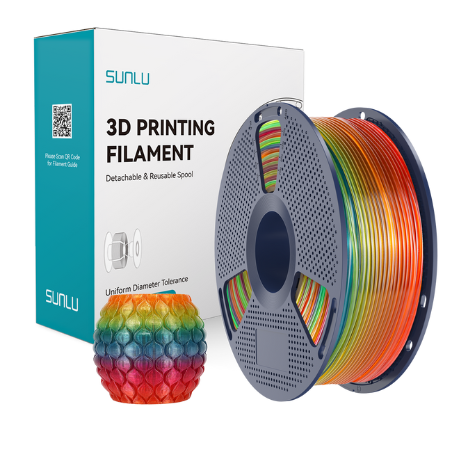 FILAMENT SUNLU PLA TRANSPARENT TĘCZA 01 RAINBOW 01 1KG