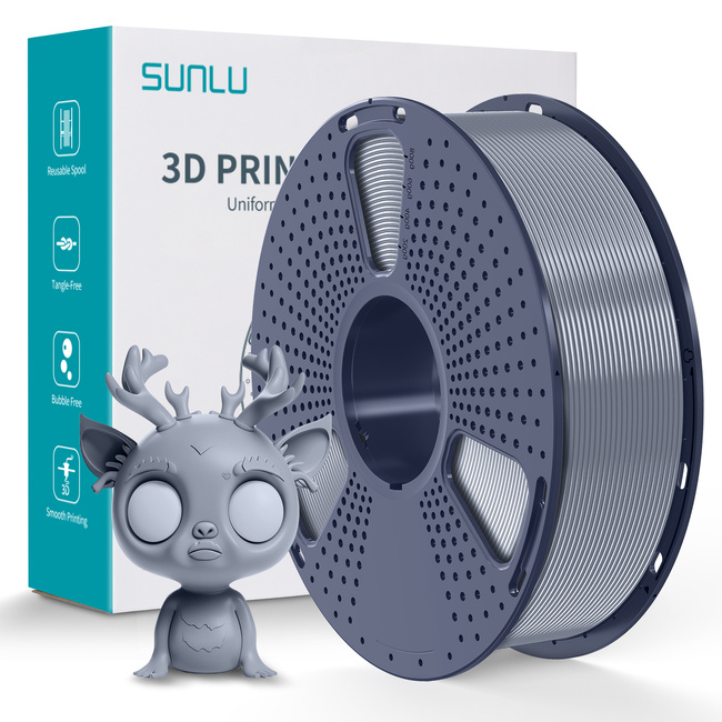 FILAMENT SUNLU SILVER SREBRNY PLA+ 1kg