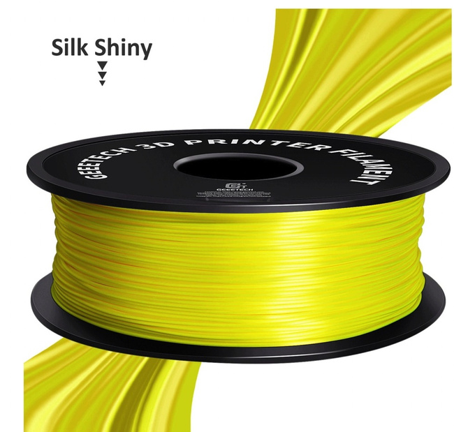 Filament Geeetech Silk PLA Yellow 1.75mm 1kg - żółty, jedwabisty połysk