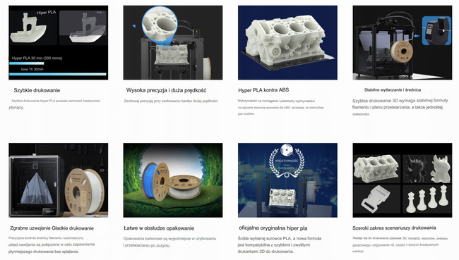 CREALITY HYPER SPEED PLA 1KG CZERWONY RED