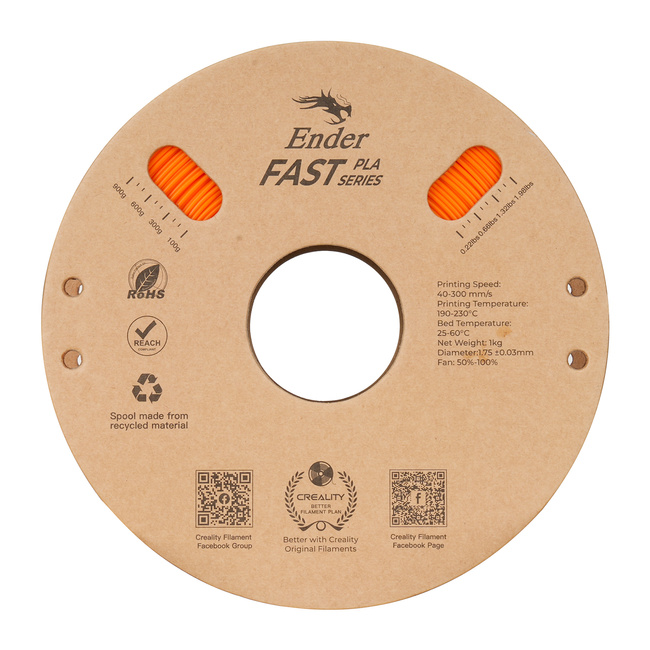 Filament Creality Ender Fast PLA Orange Pomarańczowy 1kg 1,75mm