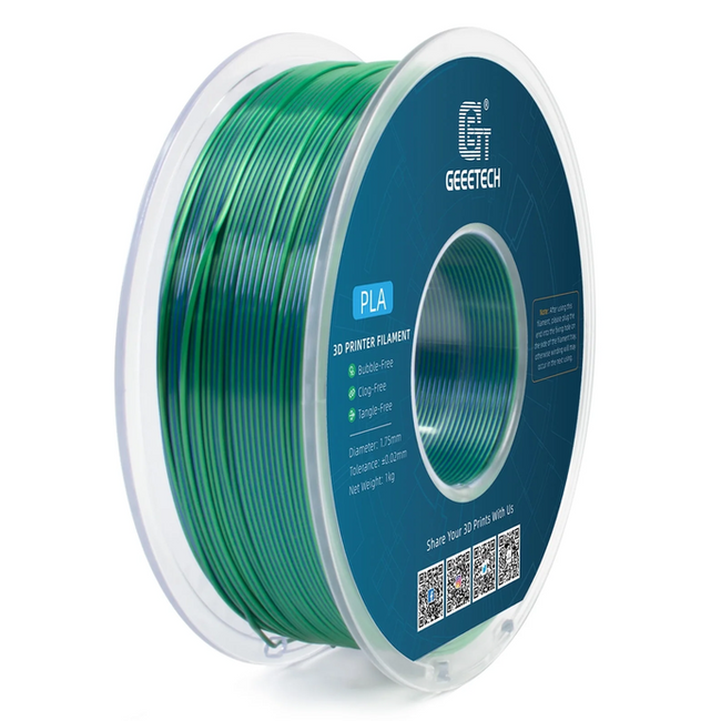 Filament Geeetech Dual Color Silk PLA Blue Green Niebieski Zielony 1kg 1,75mm